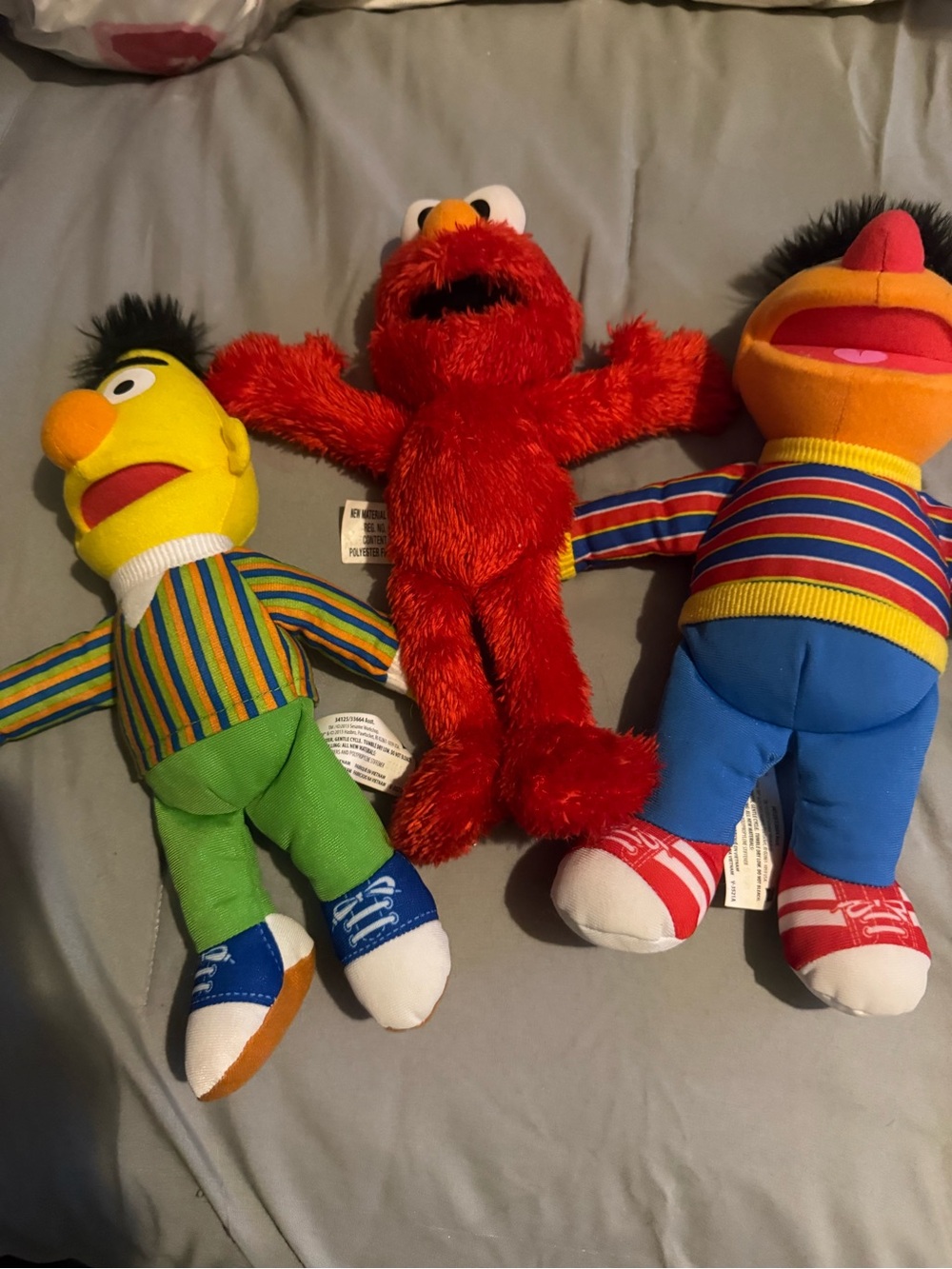 Sesame Street Plush Character Set - Elmo, Bert & Ernie (Red, Yellow, Green)